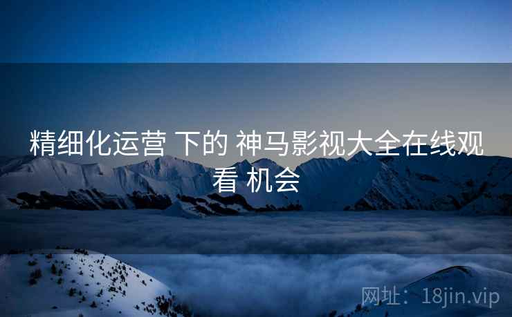 精细化运营 下的 神马影视大全在线观看 机会