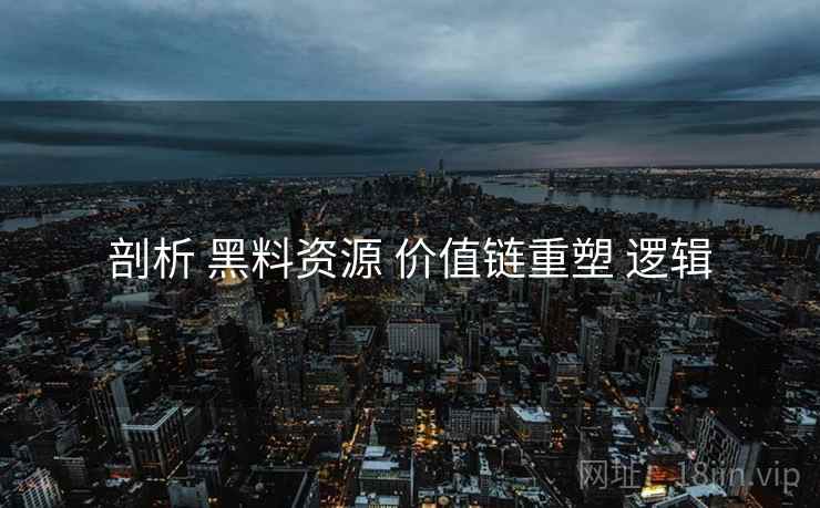 剖析 黑料资源 价值链重塑 逻辑
