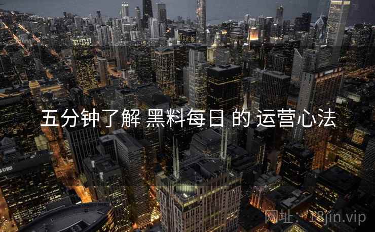五分钟了解 黑料每日 的 运营心法